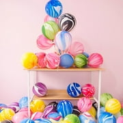 10inch Party Balloon - Marble Agate Pattern Assorted Color Latex Balloons for Birthday Baby Shower Wedding Party Supplies, 10Pcs/Set